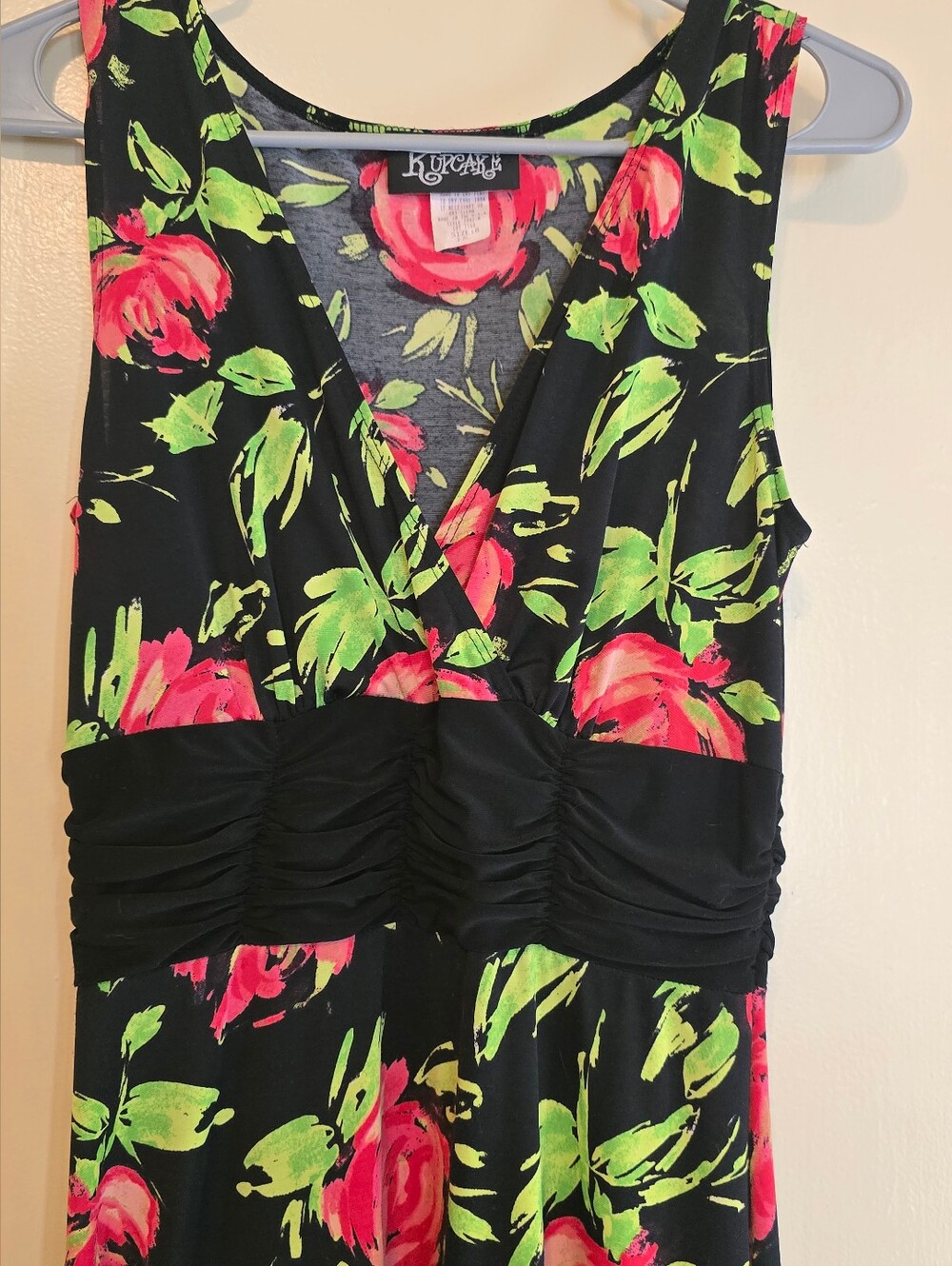 Sleeveless Midi Dress Tropical Y2K Floral Kupcake Dress